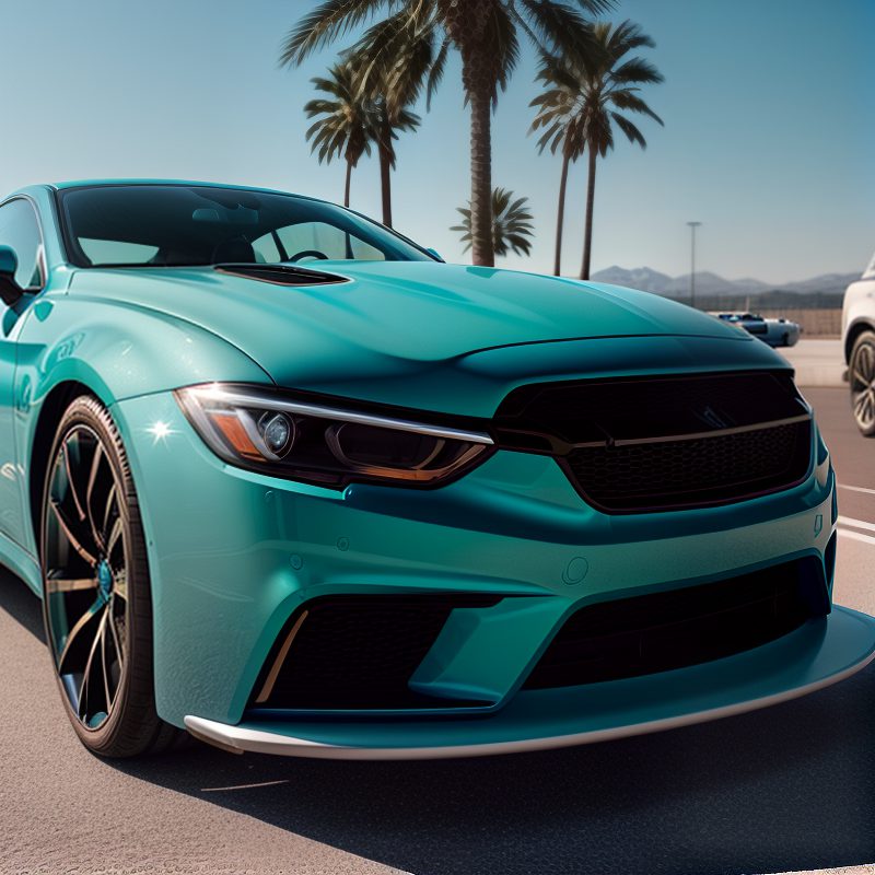 MK Folientechnik Fahrzeugfolierung Türkises Fahrzeug, das vorher foliert wurde von MK Folientechnik